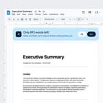 Google Docs show words left until AI replaces you