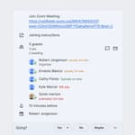 Google Meet show how late people will be based on meeting history